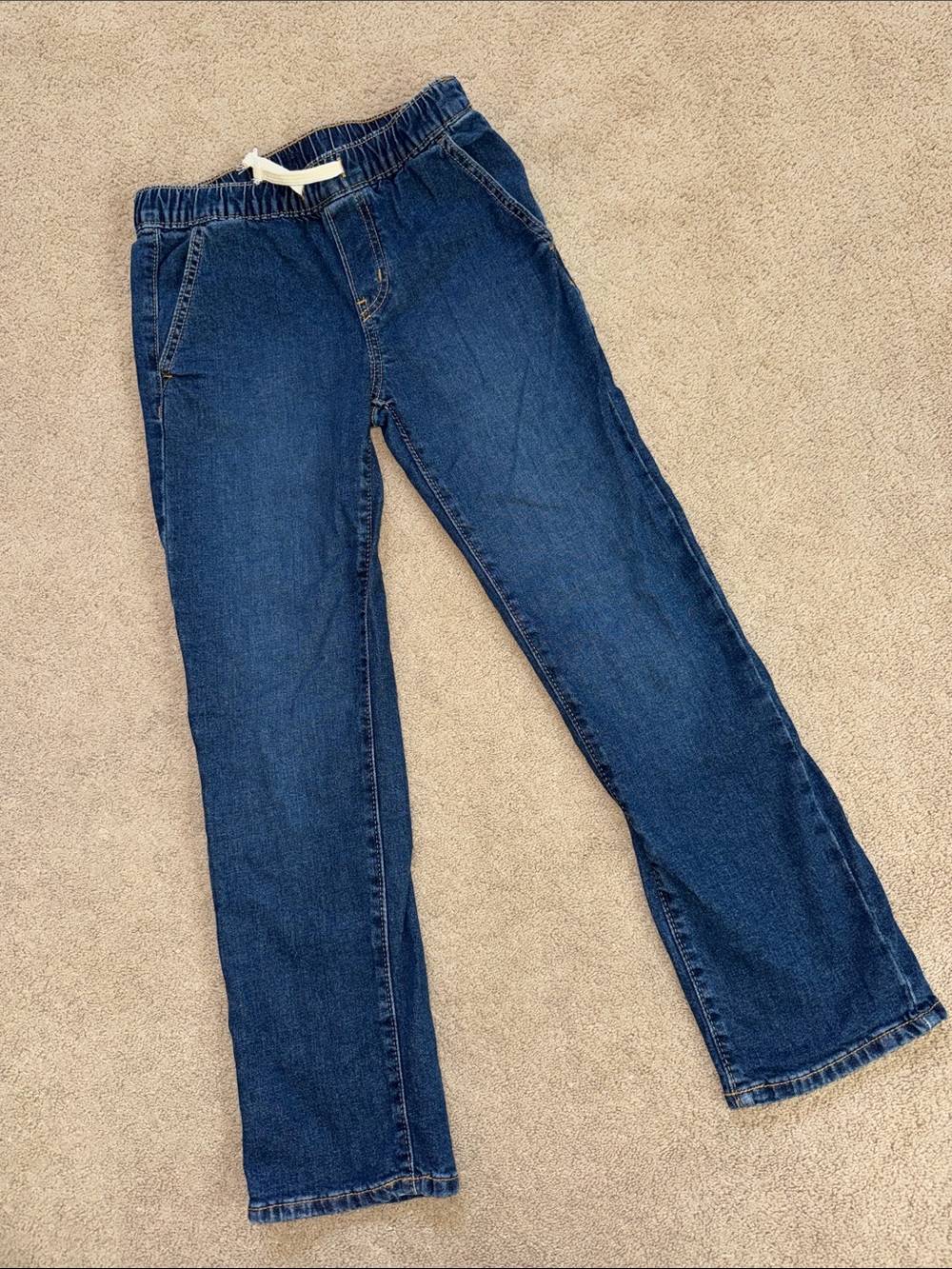 Old Navy Blue Straight Jeans with Elastic Waist